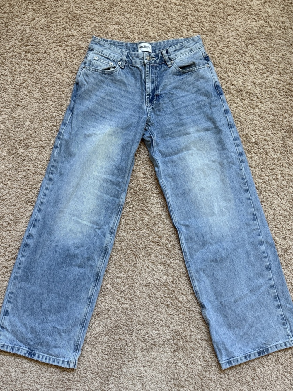Princess Polly Straight Leg Jeans in Blue Size 4